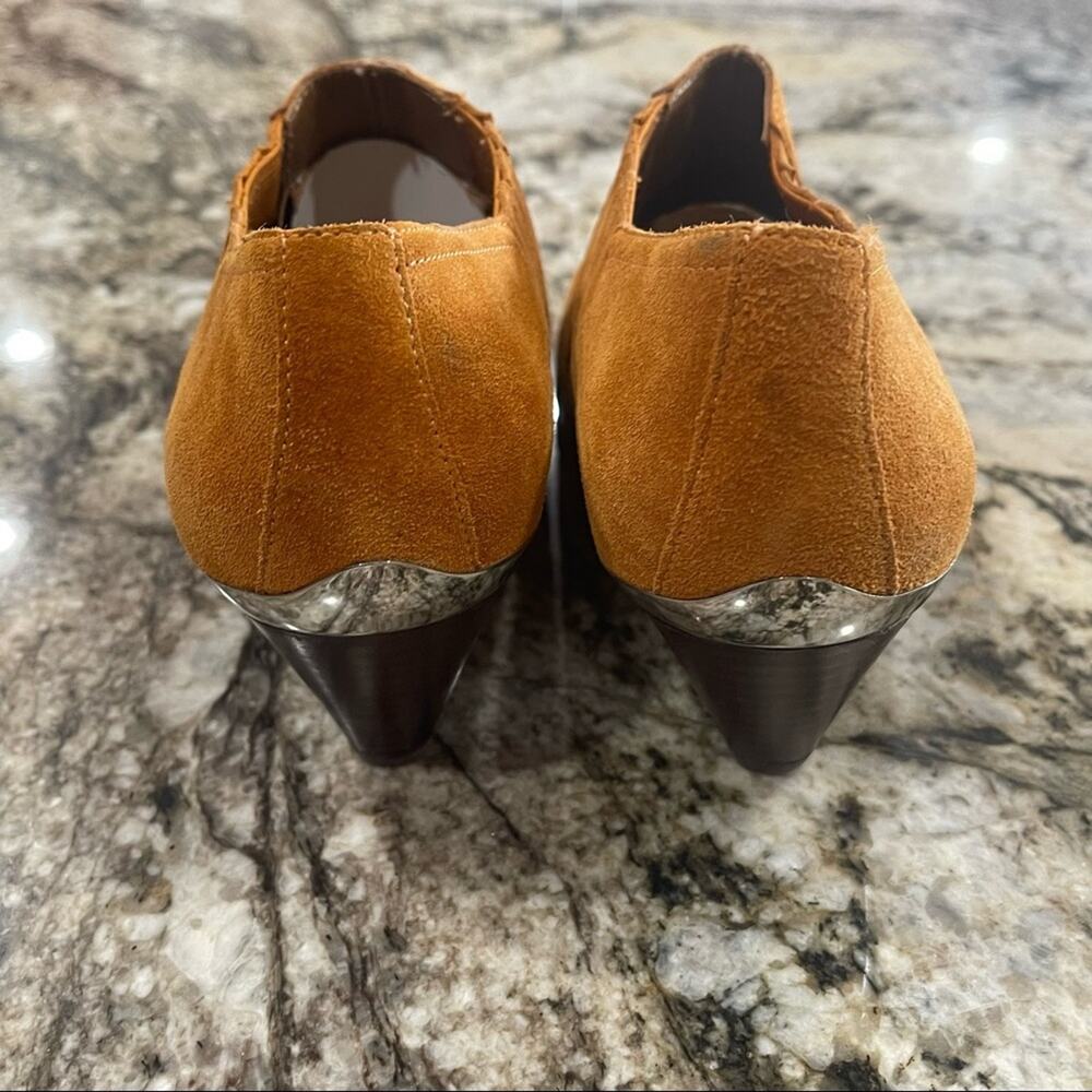 Joie Mustard Suede Western Ankle Booties Size 7 - Picture 7 of 9